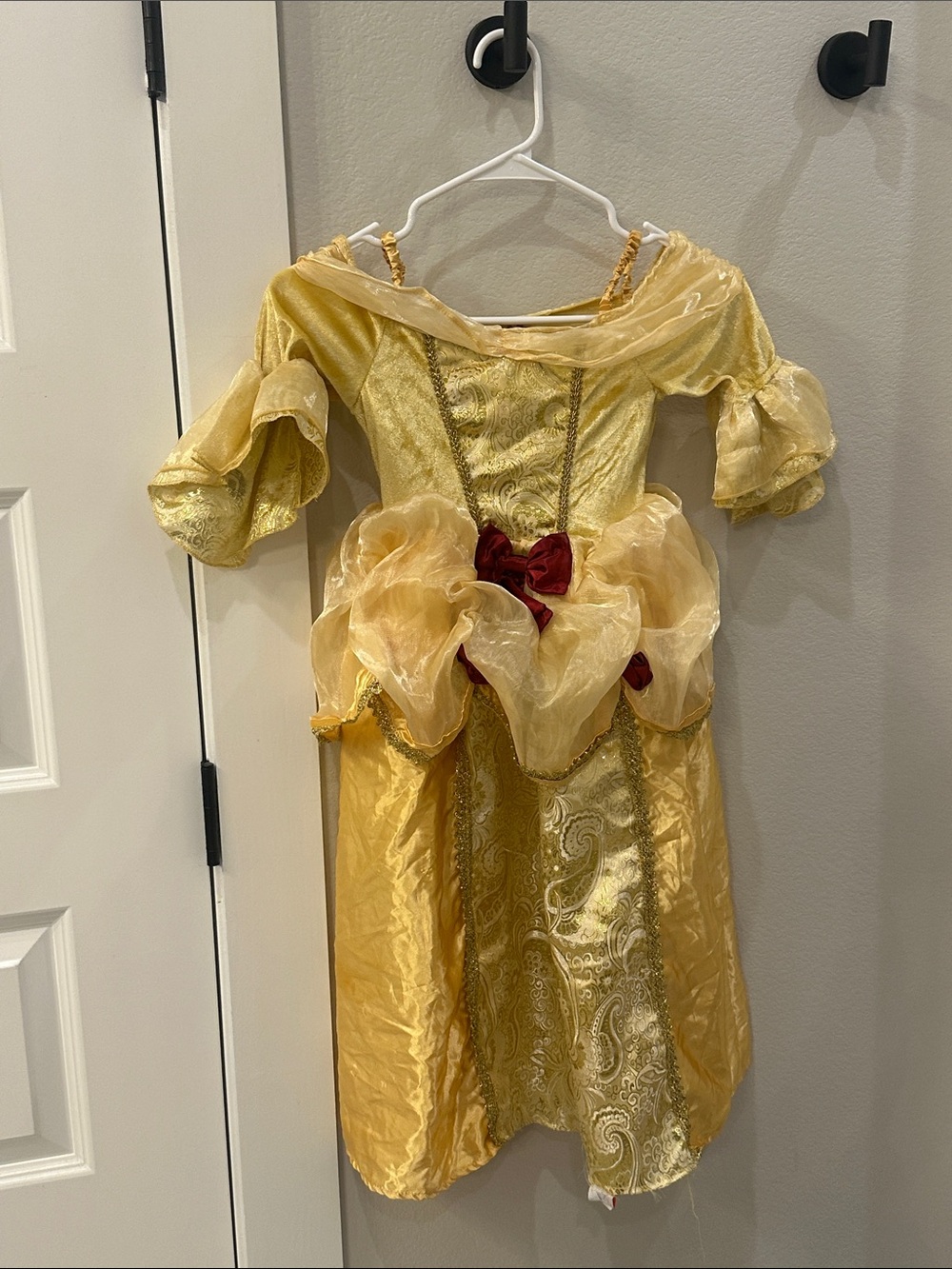 GUC Girls Halloween Gold Princess Belle Costume Dress Beauty & the Beast Disney